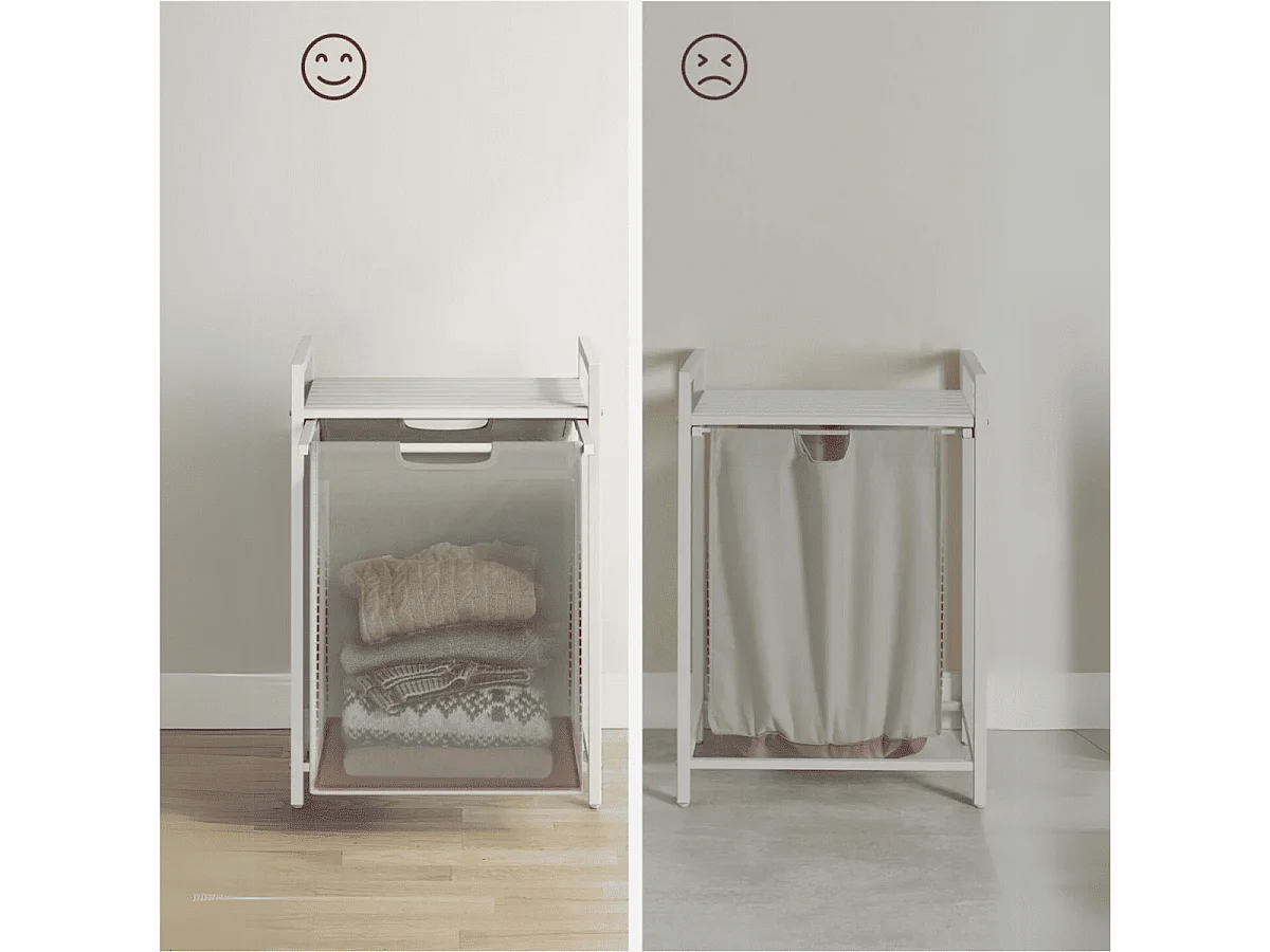 Cesto per biancheria 1 scomparto scorrevole - L50 cm