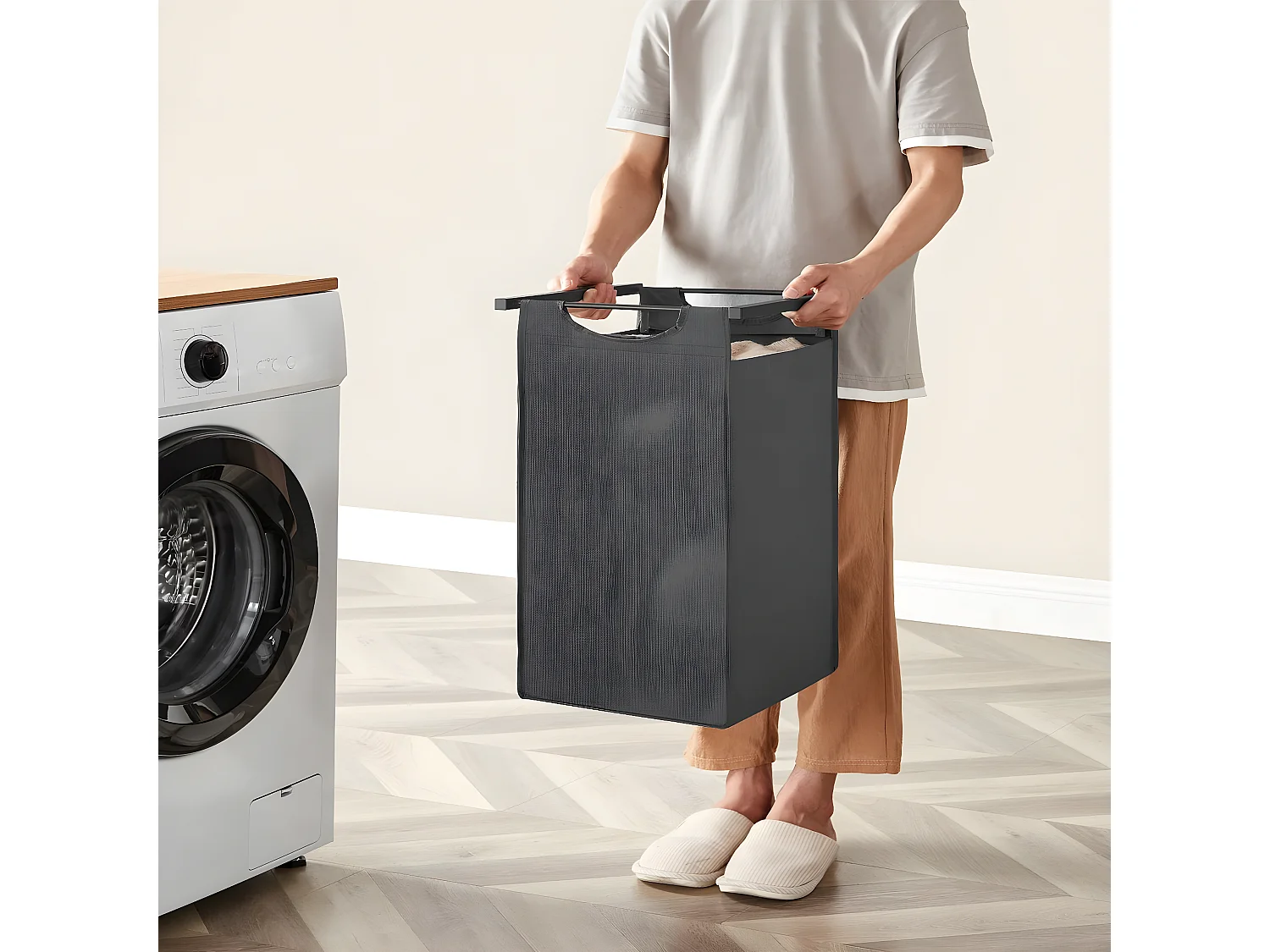 Panier à linge 3 compartiments - L92,5 cm