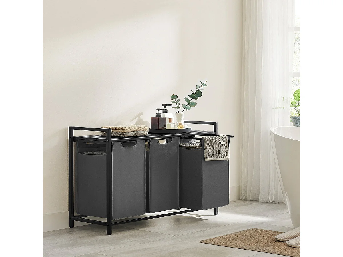 Wäschekorb 3 Fächer - L92,5 cm