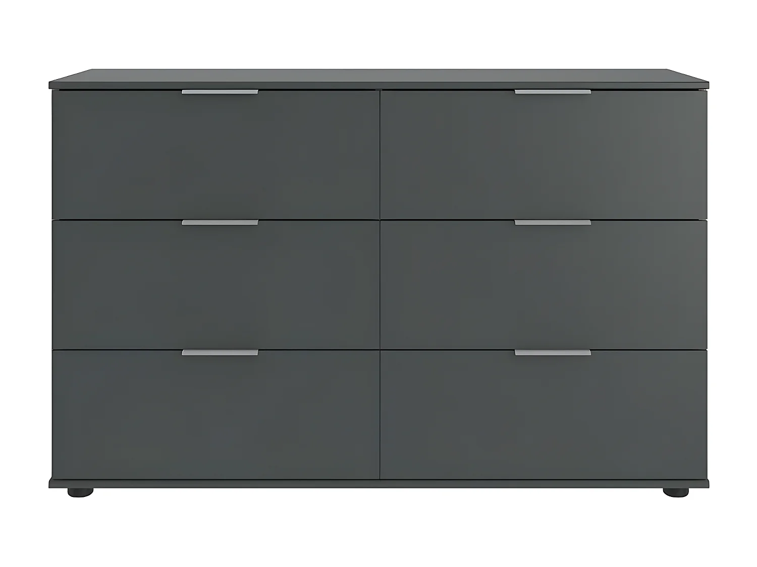 Commode 6 tiroirs avec poignées en métal - L130 cm