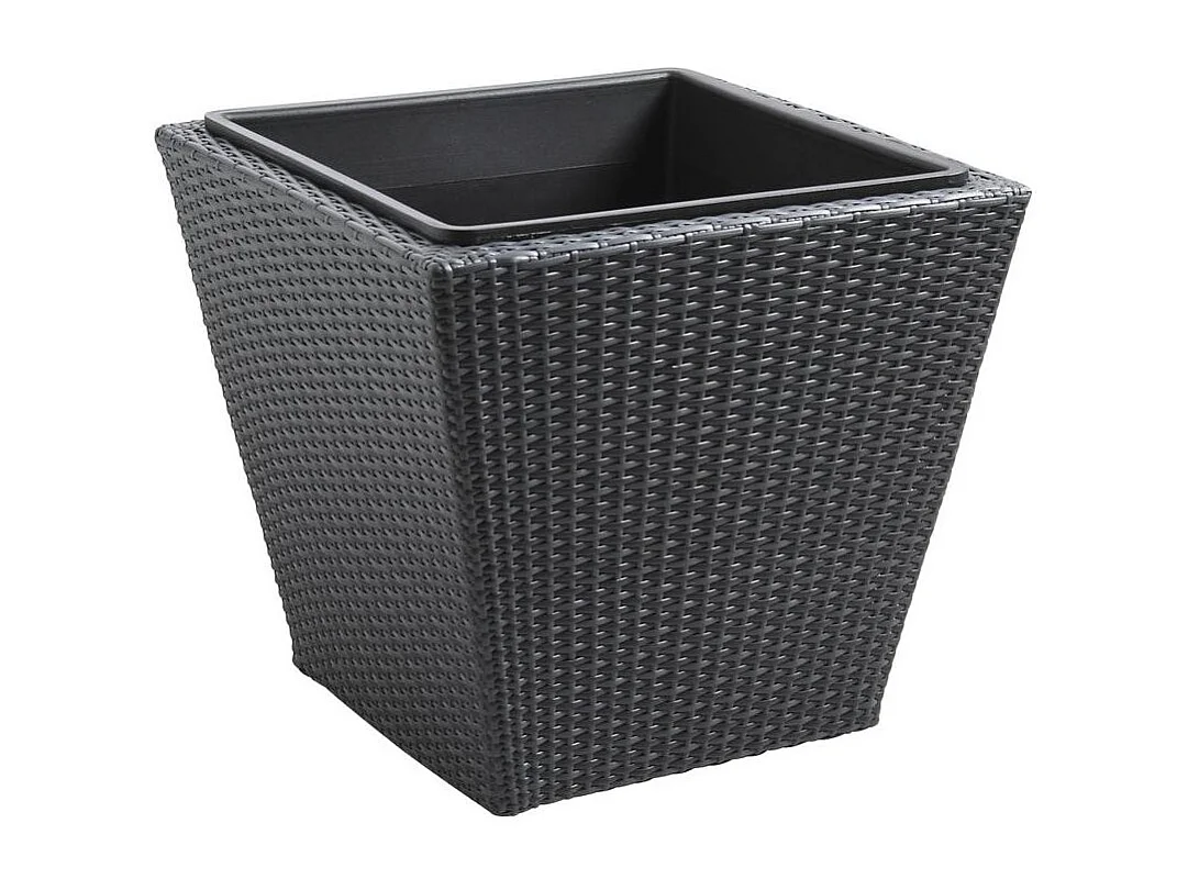 Cache-pots en résine tressée (lot de 3) Carré