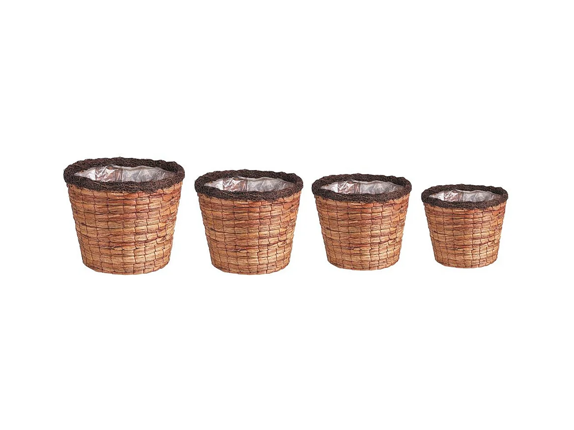 Cache-pots ronds en jacinthe (lot de 4)
