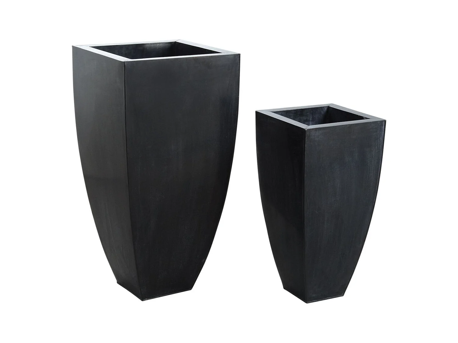Cache-pots en zinc noir (lot de 2)