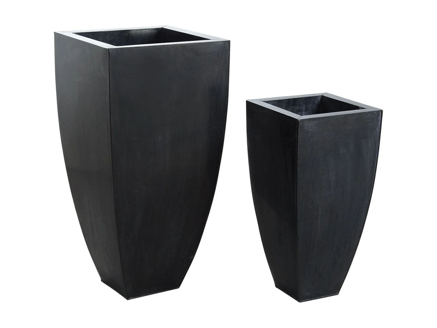 Cache-pots en zinc noir (lot de 2)