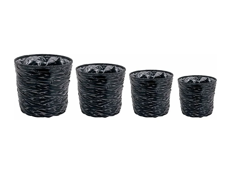 Cache-pot en bambou noir (lot de 4)