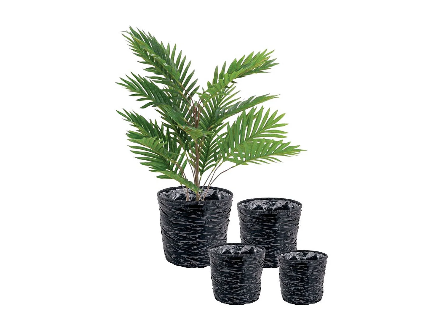 Cache-pot en bambou noir (lot de 4)