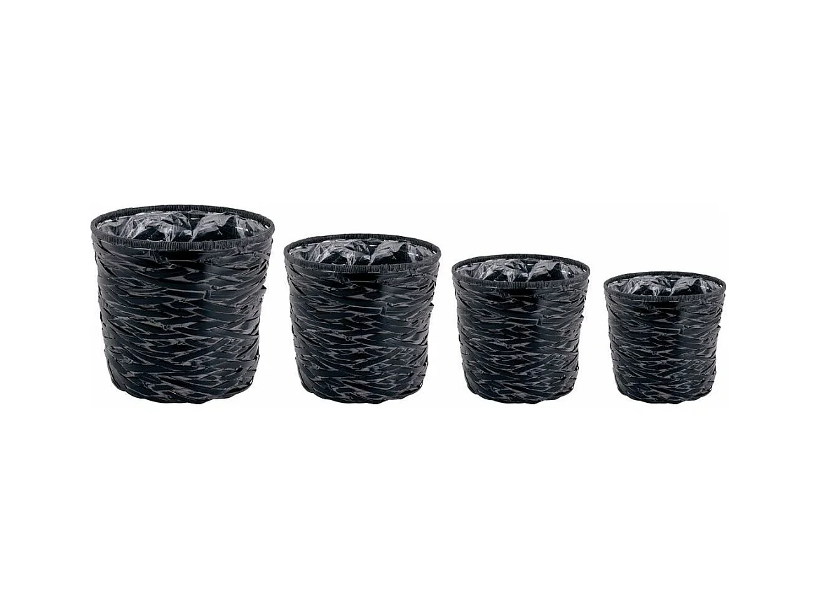 Cache-pot en bambou noir (lot de 4)