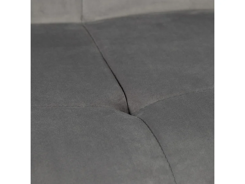 Lot 2 chaises pivotantes velours et tissu gris pieds métal - DIANE