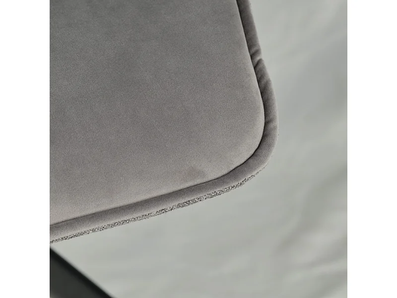 Chaise pivotante en velours et tissu gris pieds métal noir - DIANE