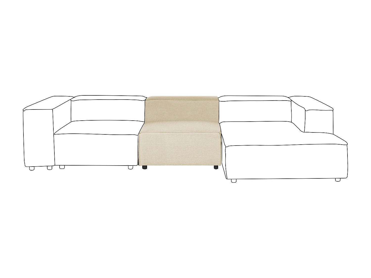 Module fauteuil APRICA Lin synthétique Beige