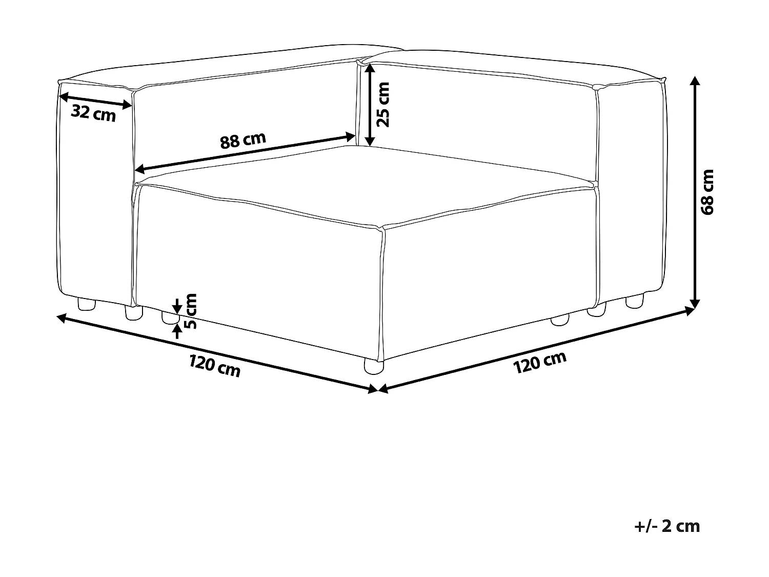 Eckmodul APRICA Kunstleinen Beige