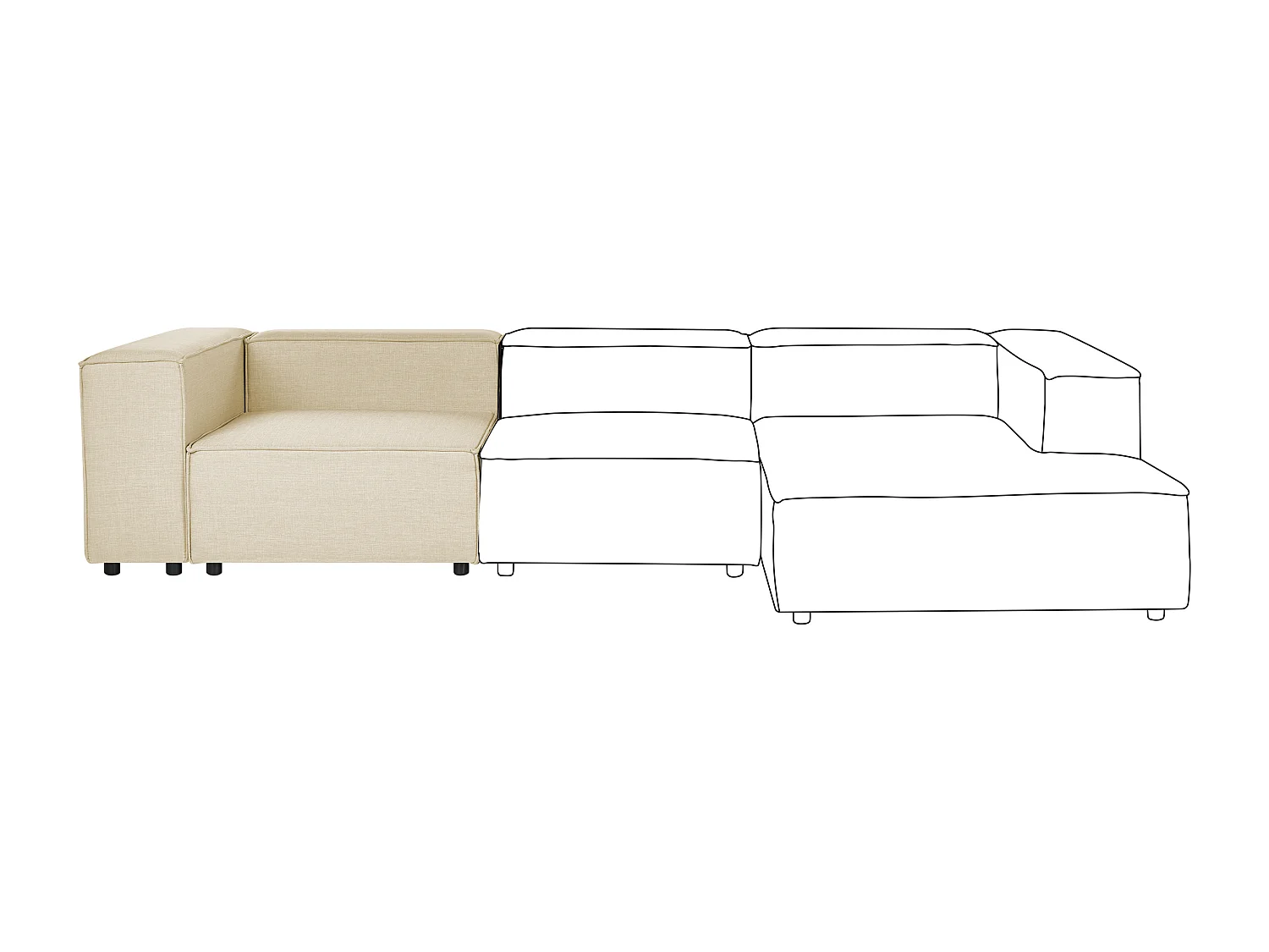 Module d'angle APRICA Lin synthétique Beige