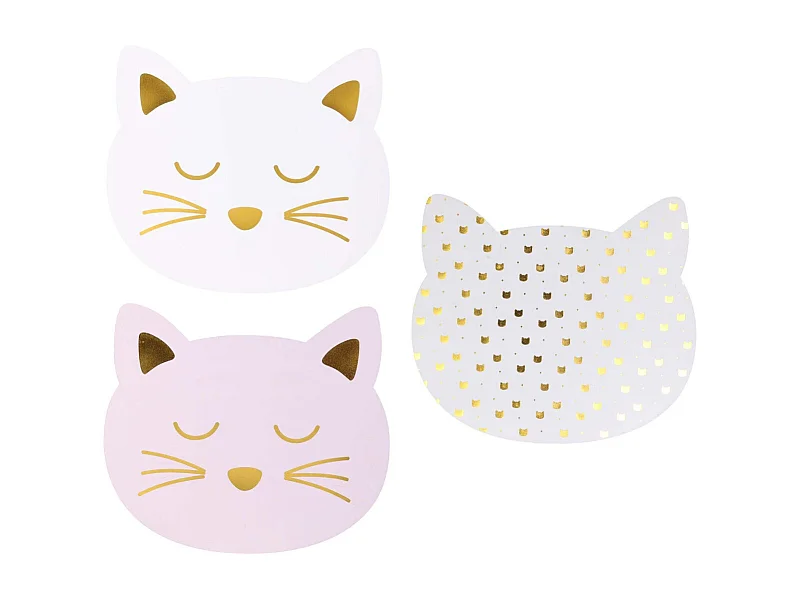 Katzenförmiges Tischset aus PVC (3er-Set)