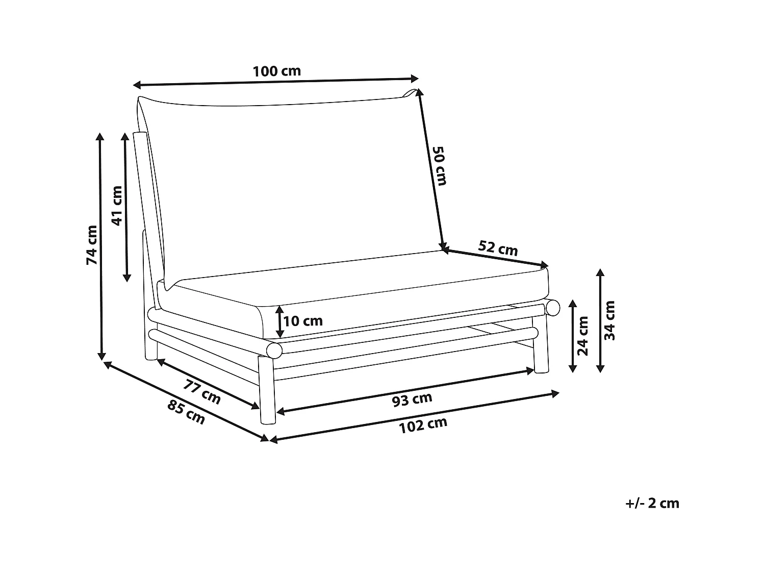 Chaise de jardin TODI Bambou Blanc cassé