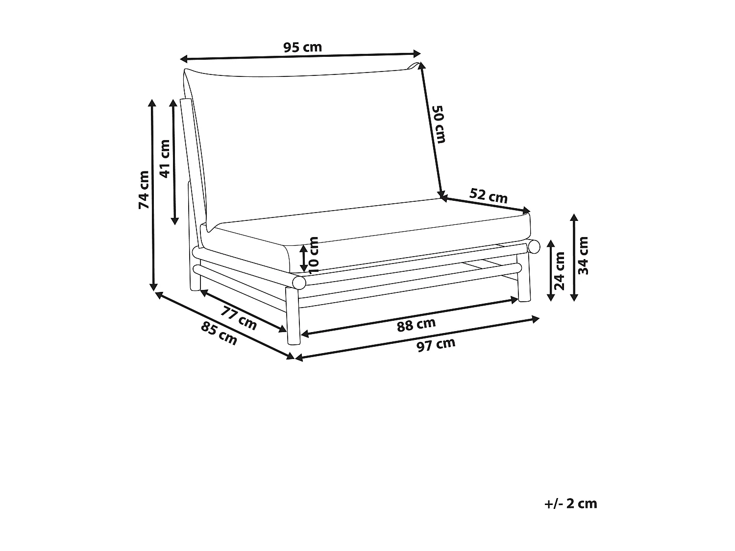 Sedia da giardino TODI Legno di bambù Bianco sporco