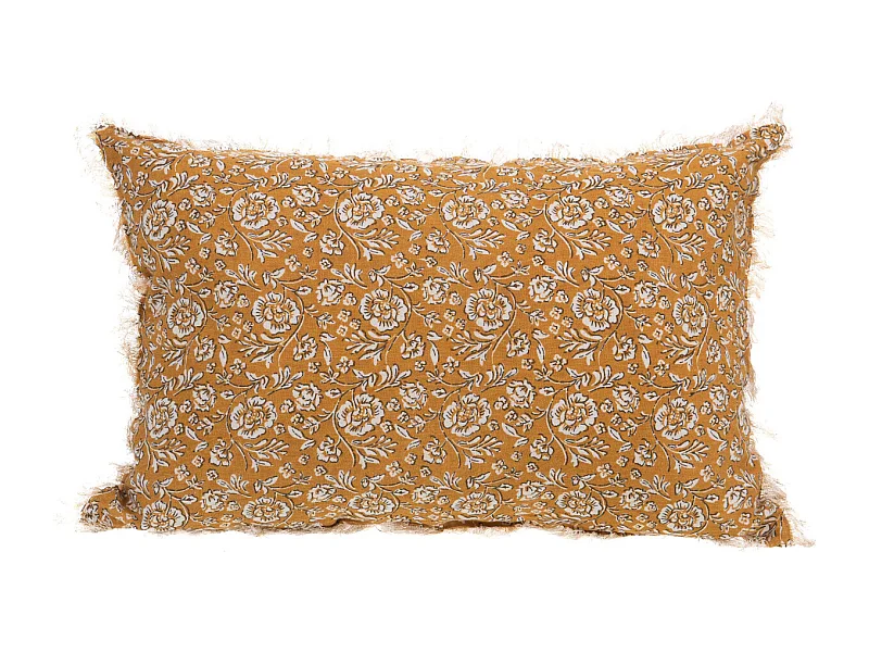 Coussin en lin à motifs Capucine 40 x 60 cm