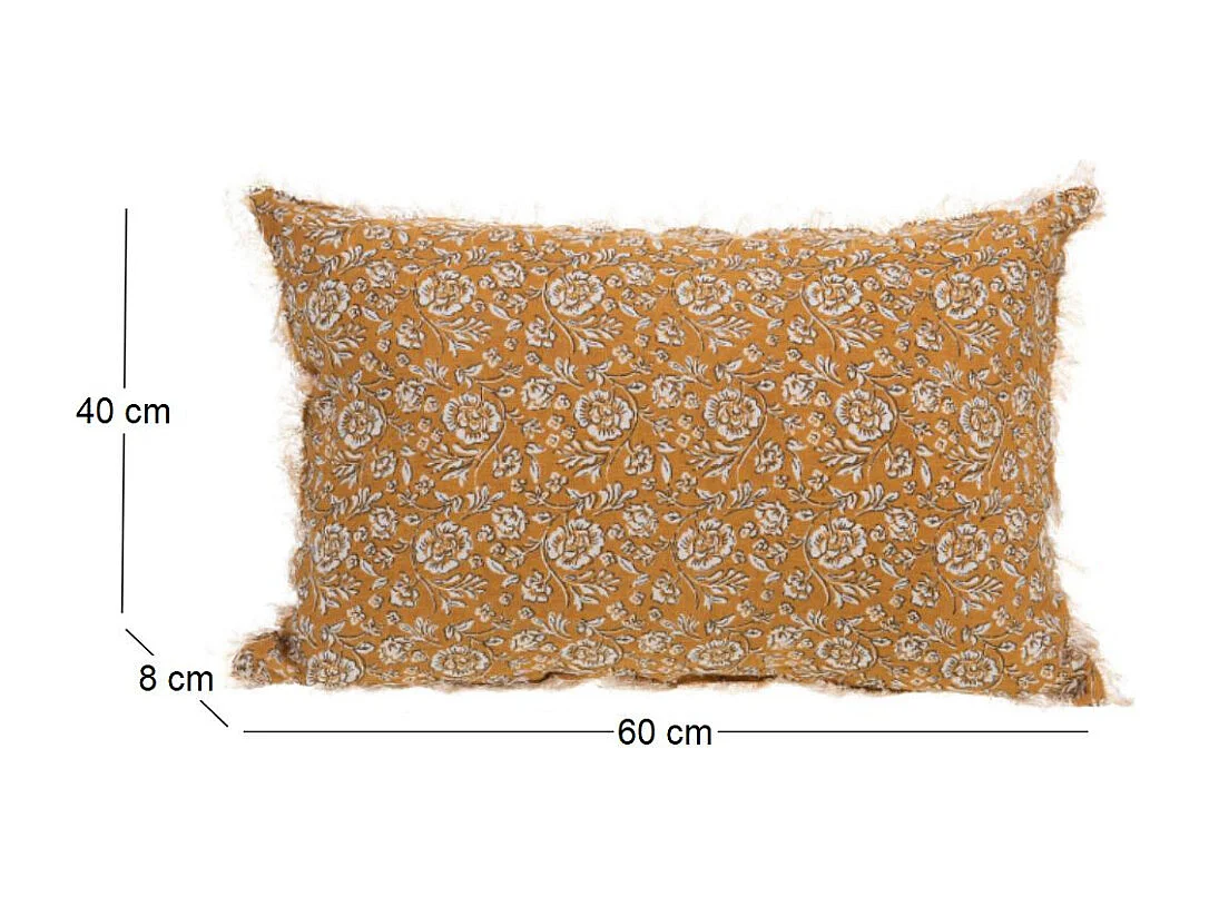 Coussin en lin à motifs Capucine 40 x 60 cm