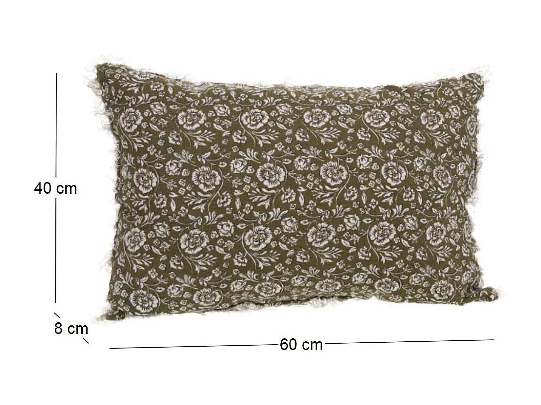 Coussin en lin à motifs Capucine 40 x 60 cm