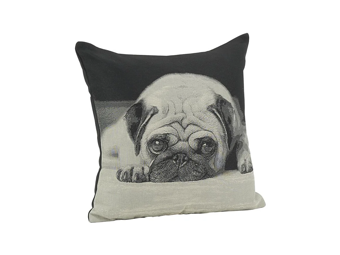 Coussin chien en coton Carlin Pug