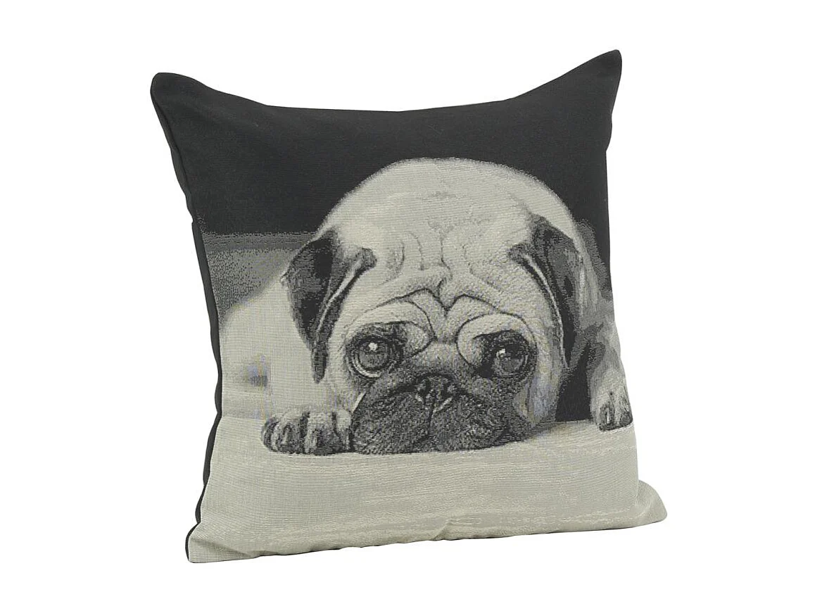 Coussin chien en coton Carlin Pug