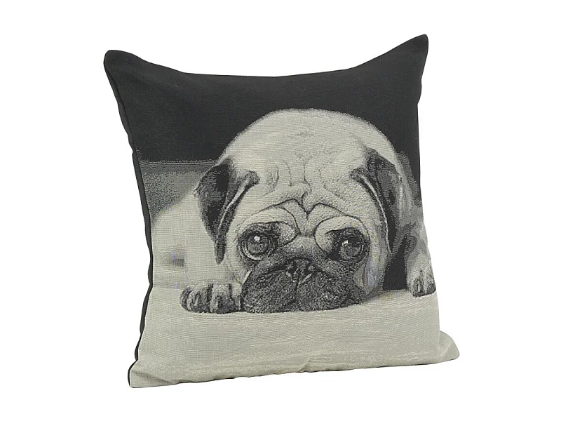 Coussin chien en coton Carlin Pug