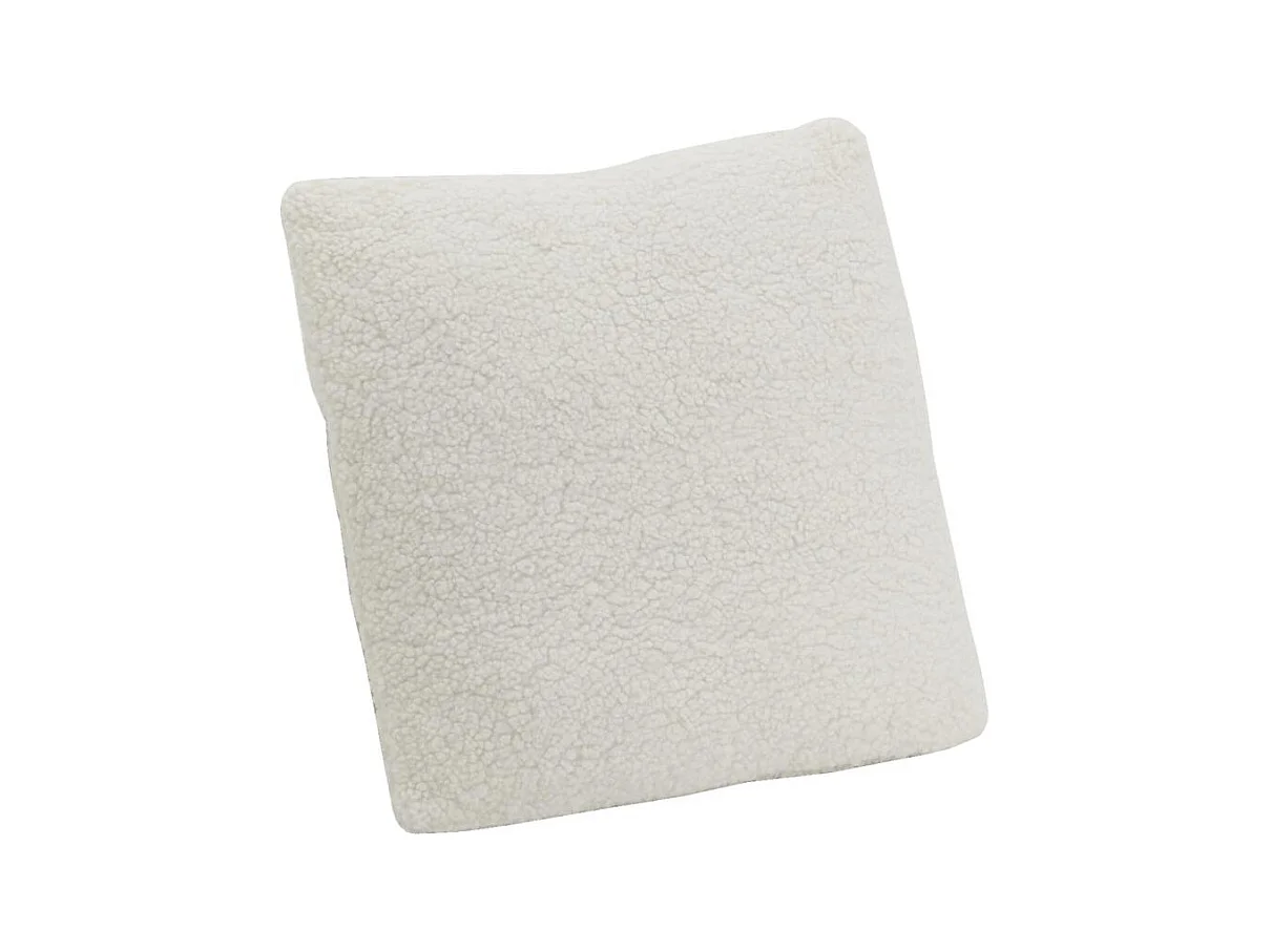 Coussin en coton bouclettes blanc 45 x 45 Carré