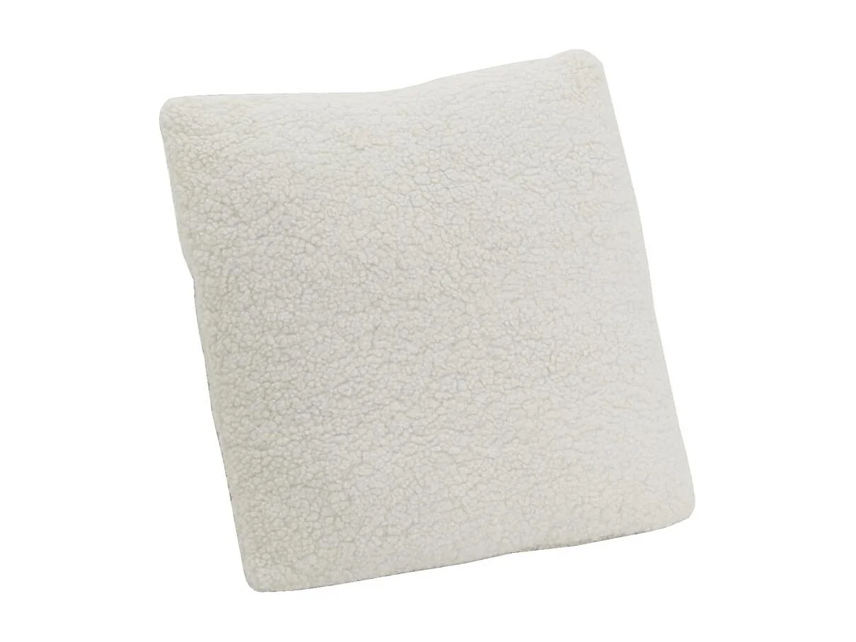 Coussin en coton bouclettes blanc 45 x 45 Carré