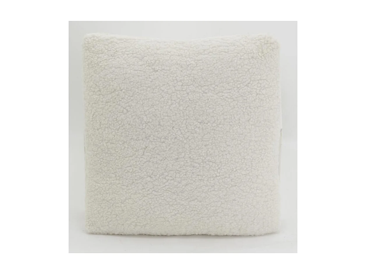 Coussin en coton bouclettes blanc 45 x 45 Carré