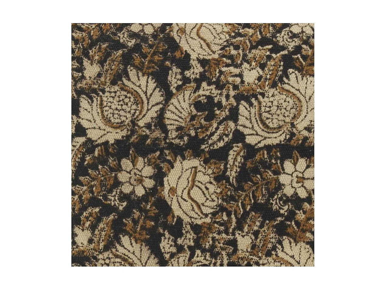 Coussin à fleurs marron