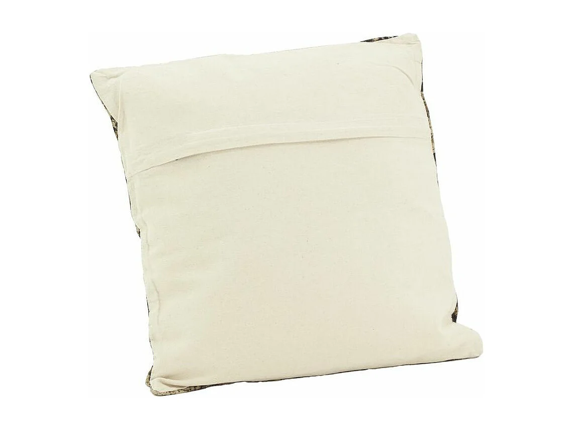 Coussin à fleurs marron