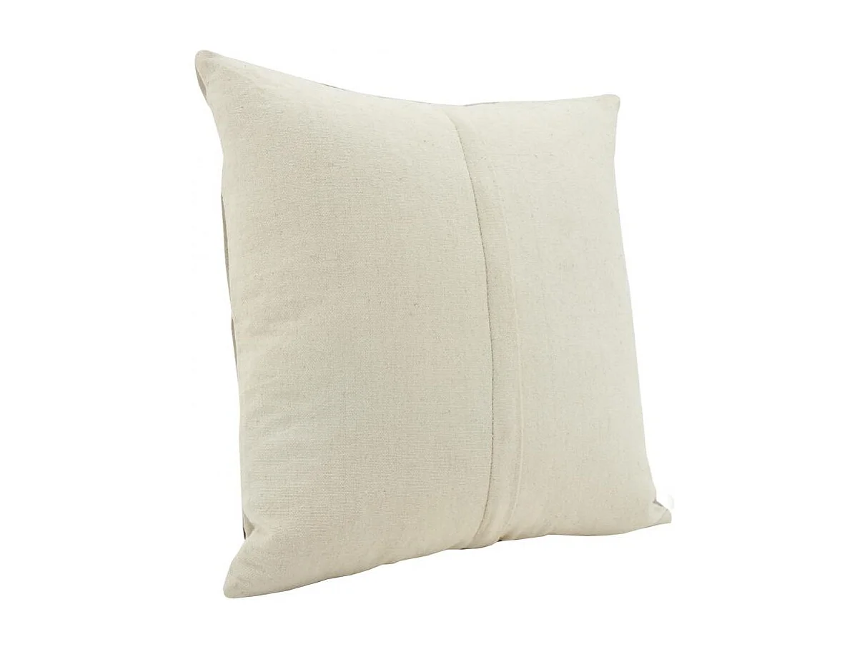 Coussin en coton beige à rivets