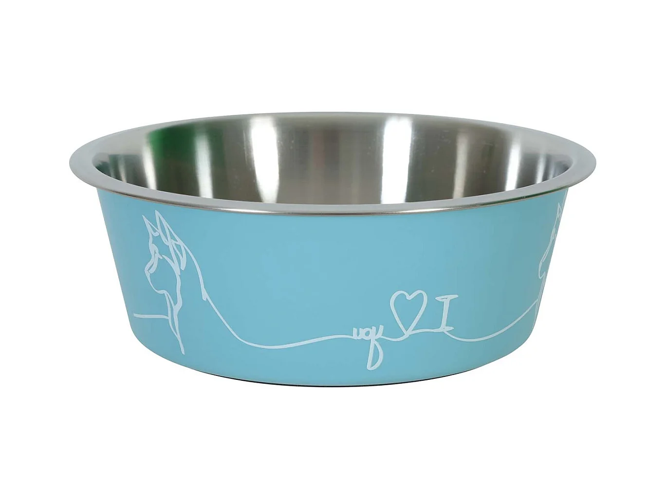 Ecuelle antidérapante bleue pour chiens Love dog 1200 ml
