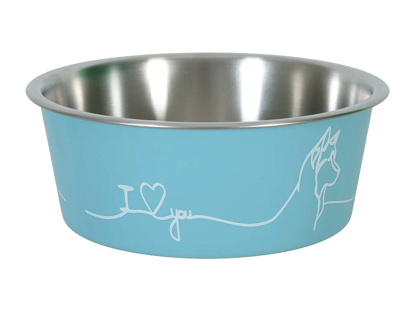 Ecuelle antidérapante bleue pour chiens Love dog 750 ml