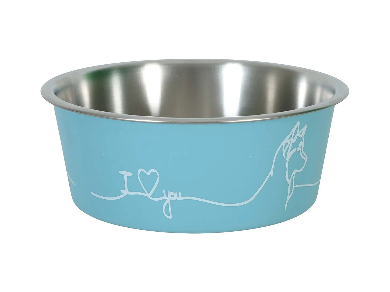 Ecuelle antidérapante bleue pour chiens Love dog 750 ml