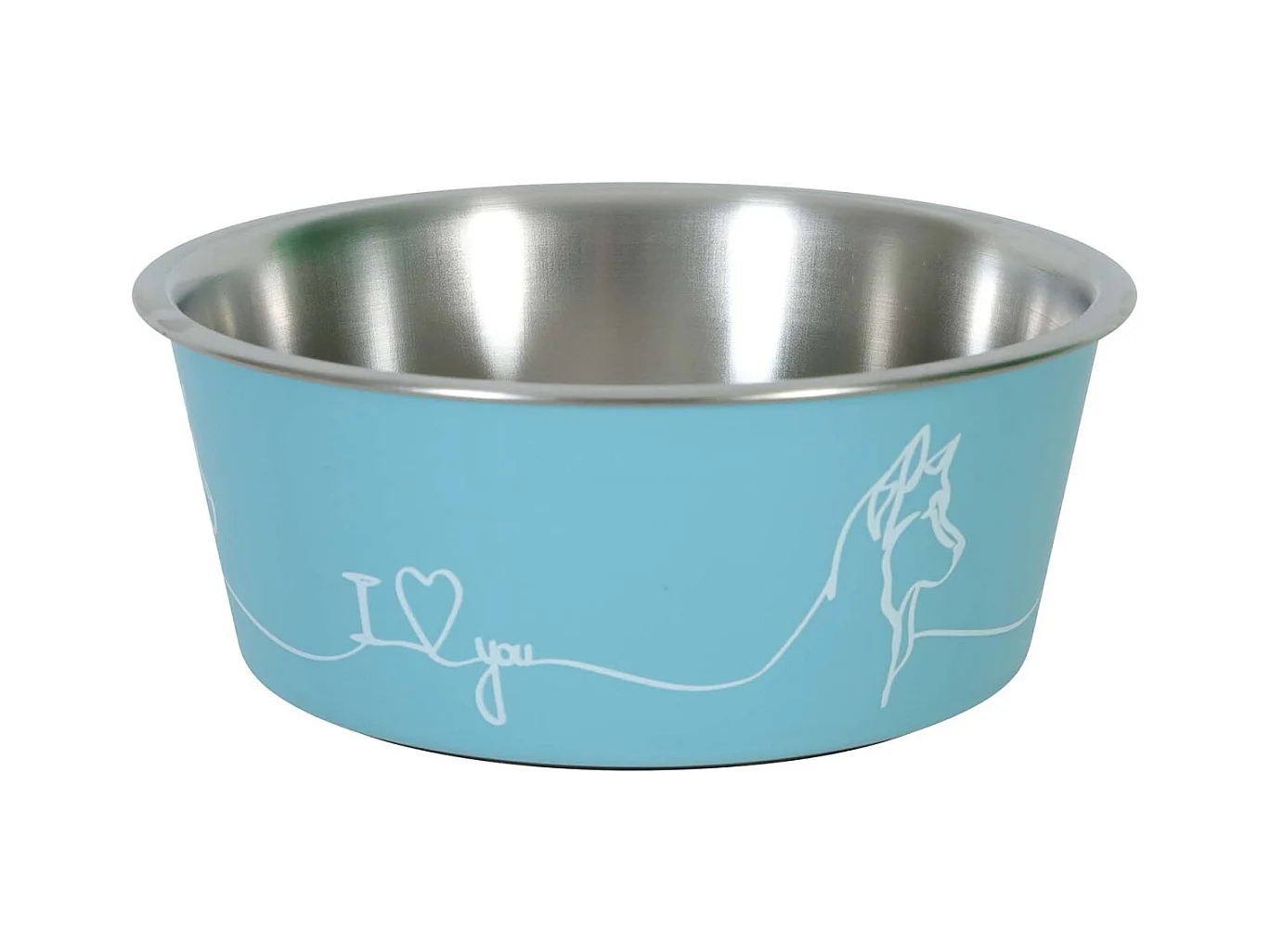 Ecuelle antidérapante bleue pour chiens Love dog 400 ml