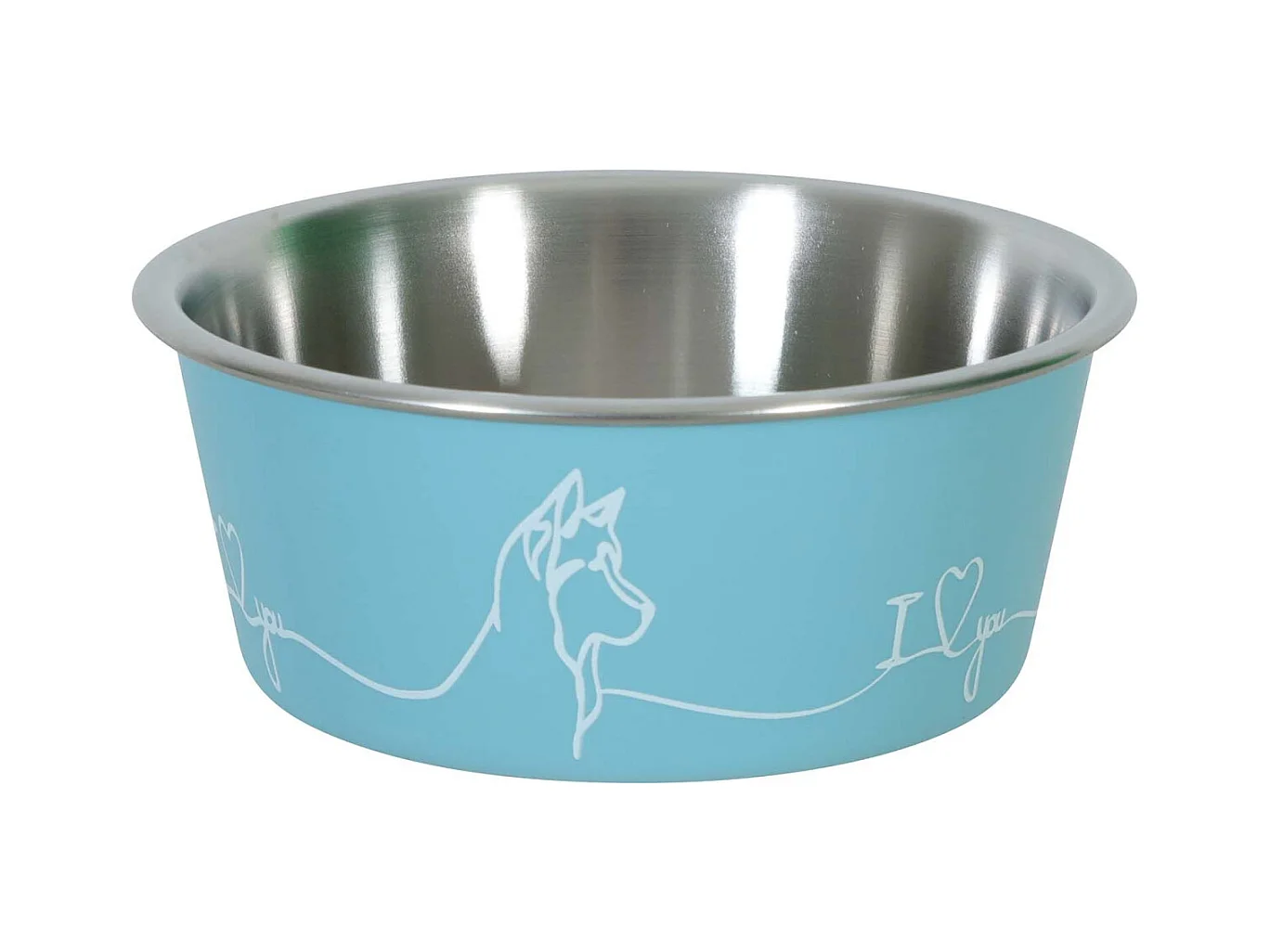 Ecuelle antidérapante bleue pour chiens Love dog 1700 ml