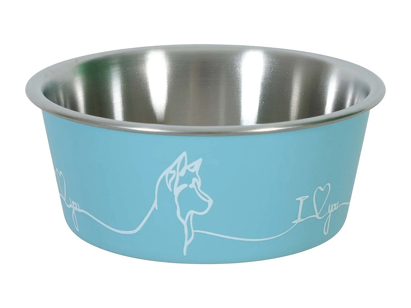 Ecuelle antidérapante bleue pour chiens Love dog 1700 ml