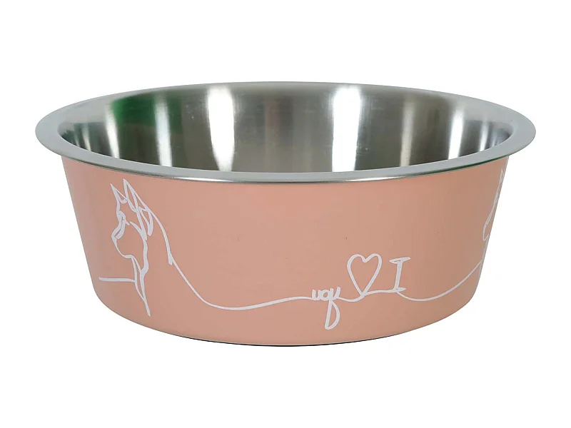 Ecuelle antidérapante rose pour chiens Love dog 1200 ml