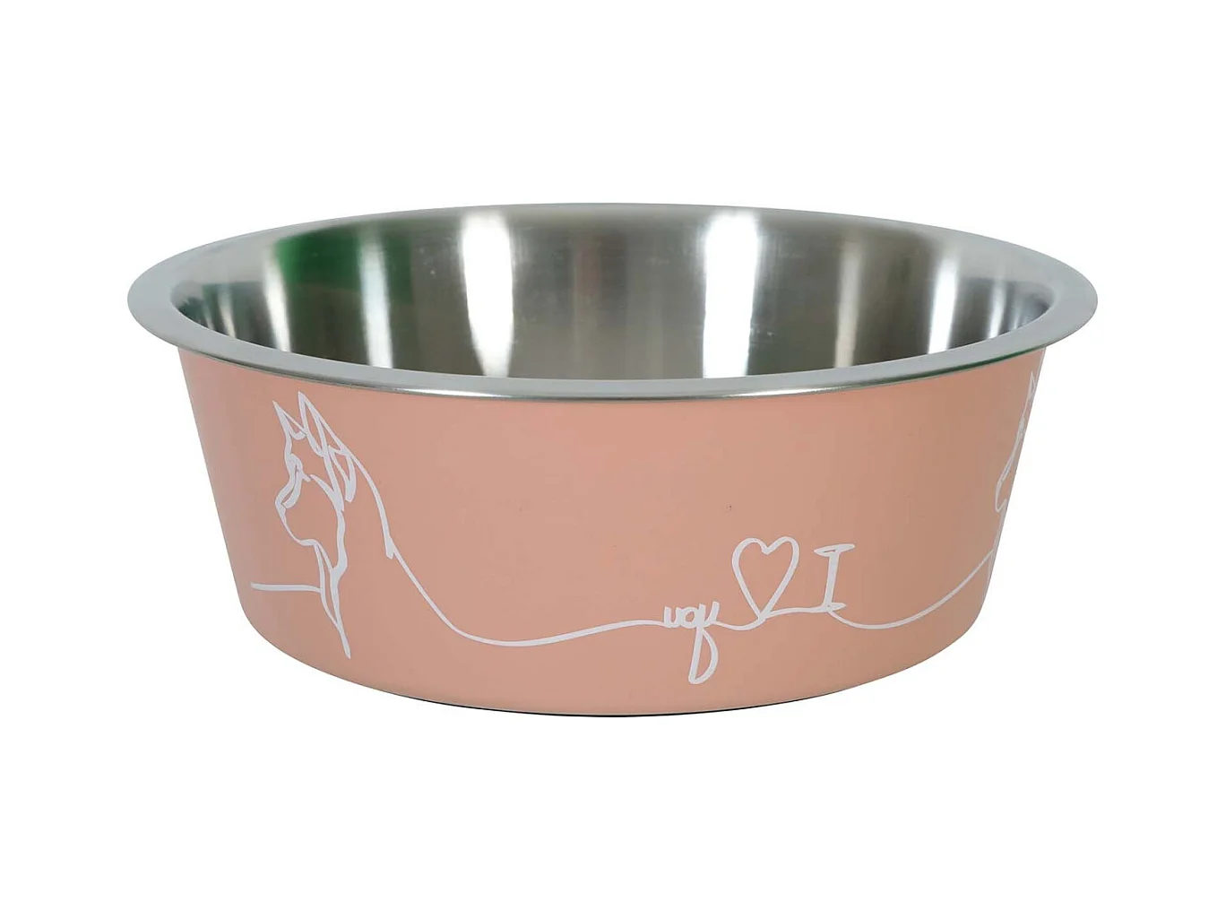 Ecuelle antidérapante rose pour chiens Love dog 1200 ml