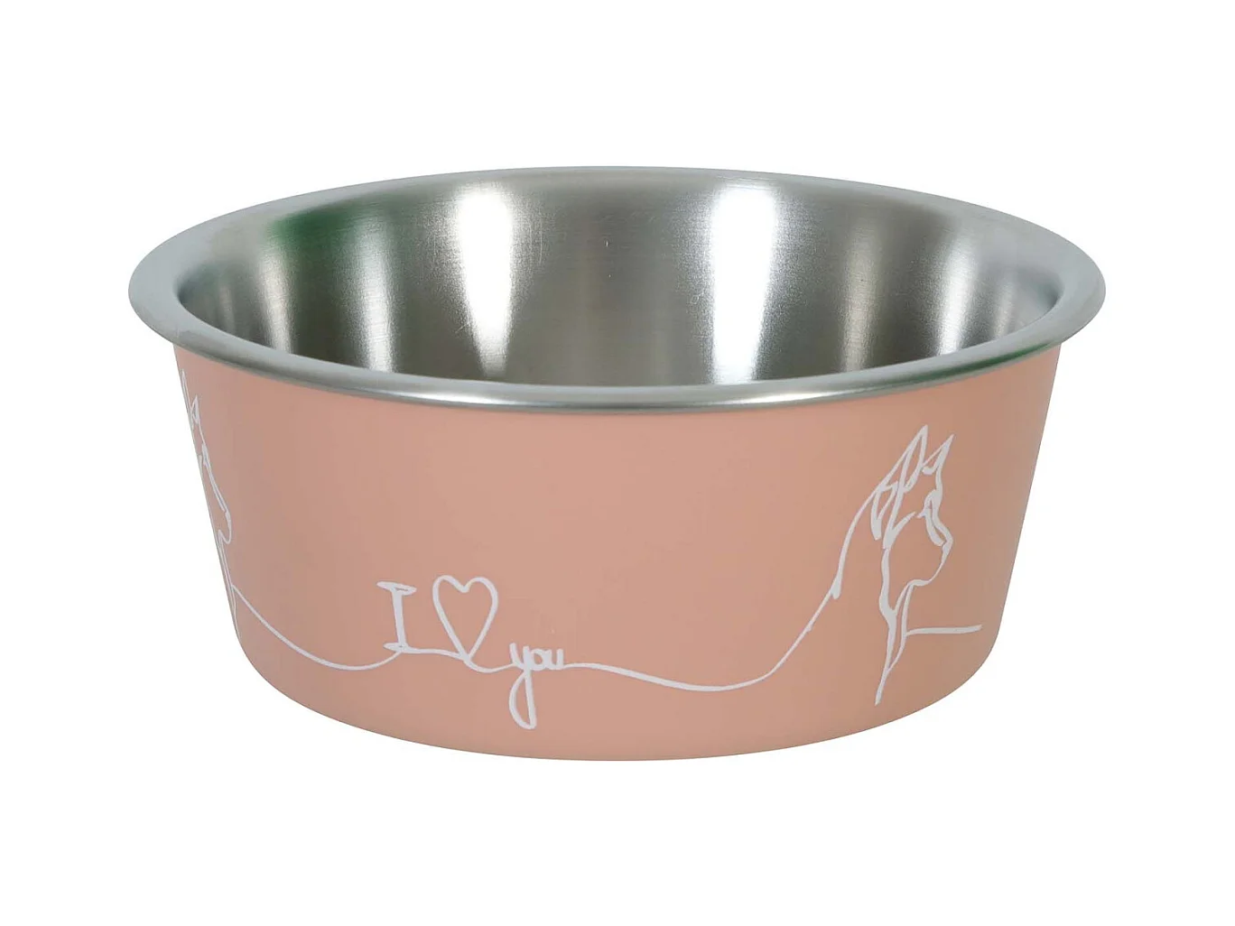 Ecuelle antidérapante rose pour chiens Love dog 1700 ml