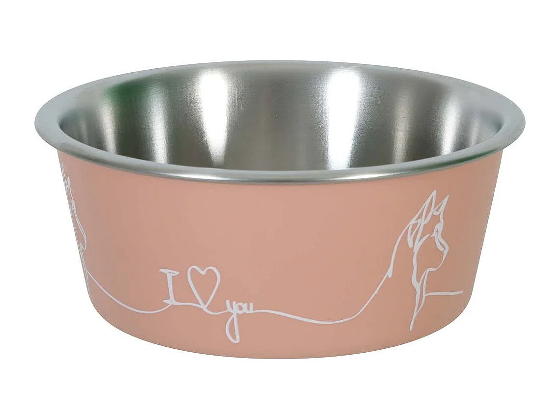 Ecuelle antidérapante rose pour chiens Love dog 1700 ml
