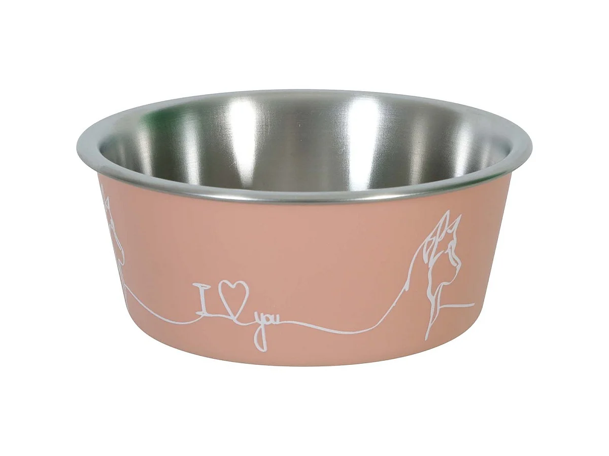 Ecuelle antidérapante rose pour chiens Love dog 1700 ml
