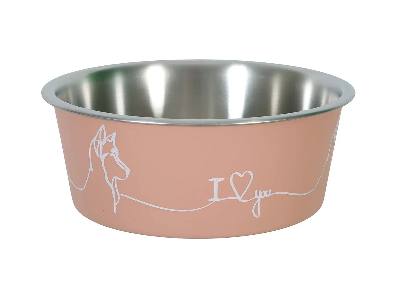 Ecuelle antidérapante rose pour chiens Love dog 750 ml