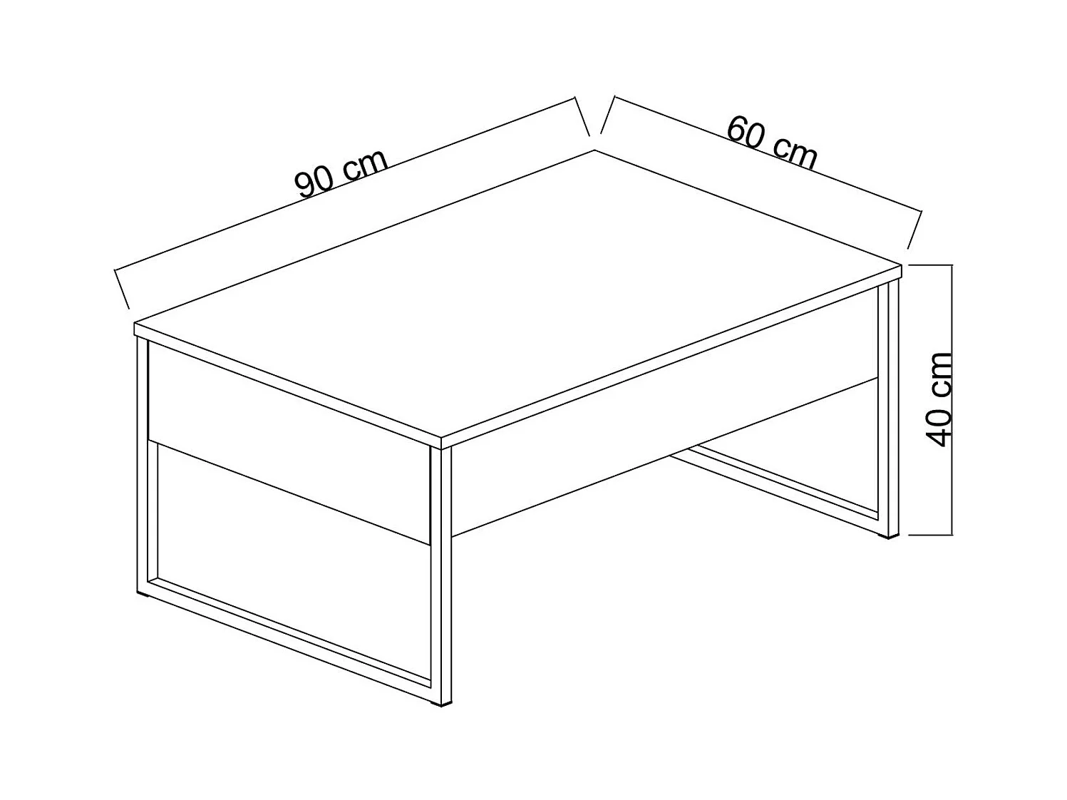 Mesa de café Kailua Z101, Dorado|Blanco, 40x60x90cm, Aglomerado laminado, Angular