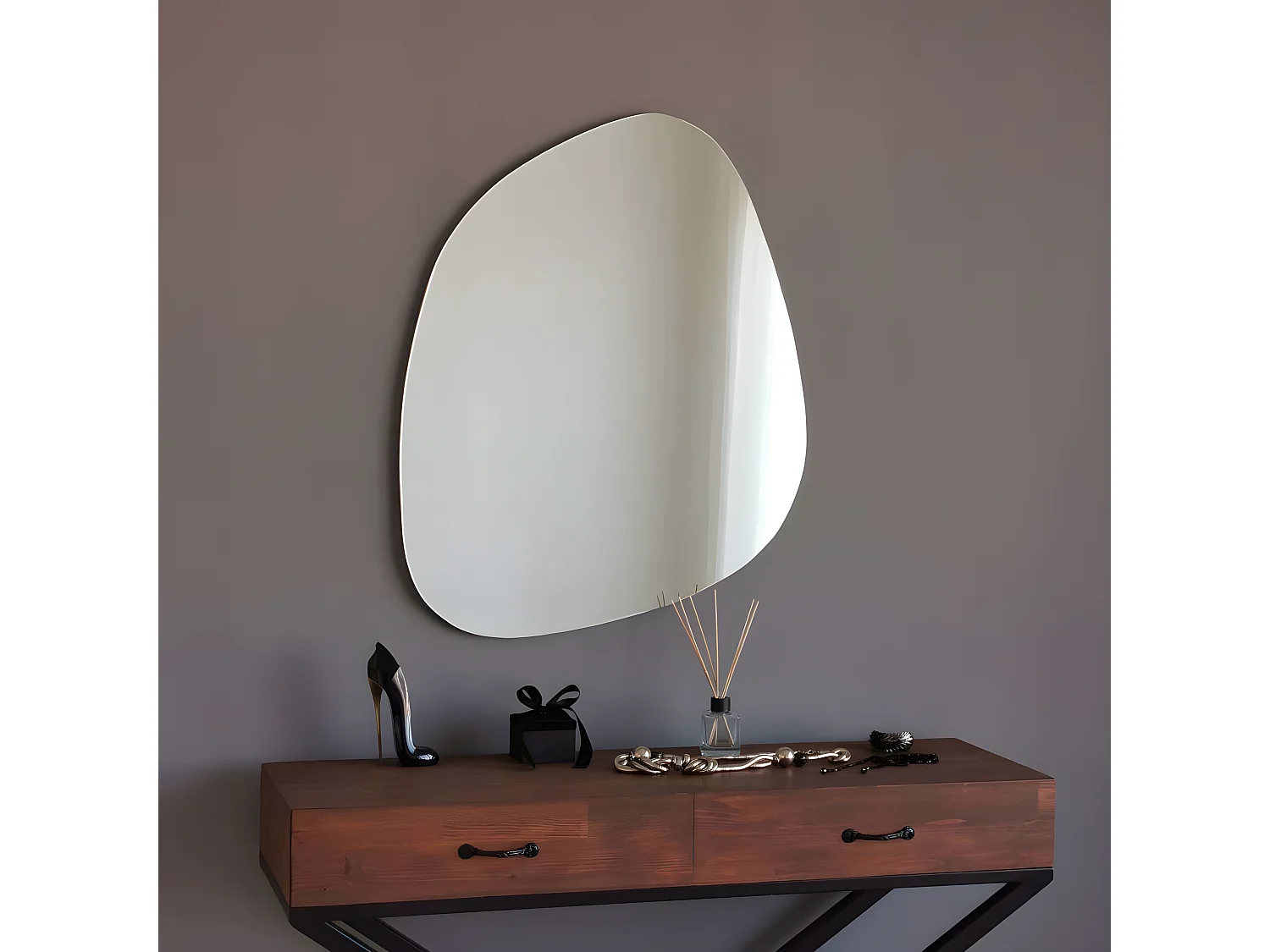 Miroir décoratif Nibula 75x58cm Verre