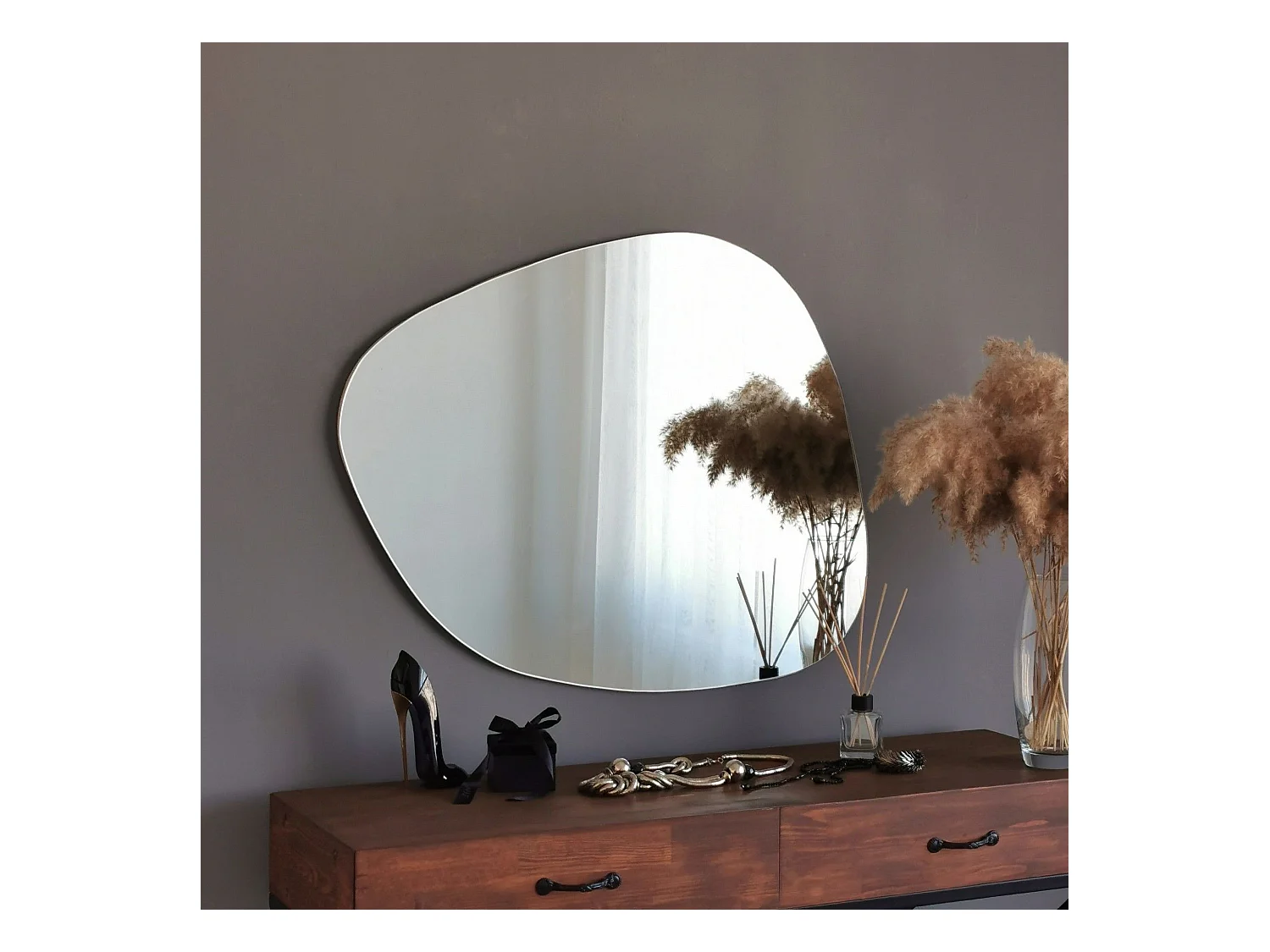 Miroir décoratif Nibula 75x58cm Verre