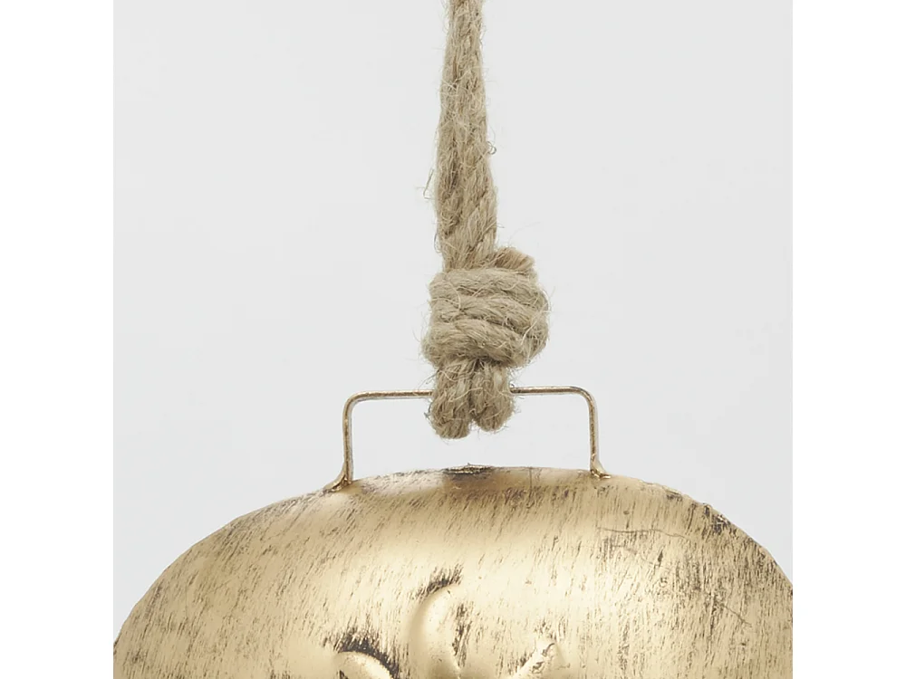 Cloche en métal doré antique Edelweiss Grand modèle