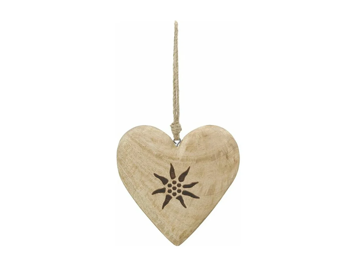 Coeurs en manguier Edelweiss (Lot de 6)