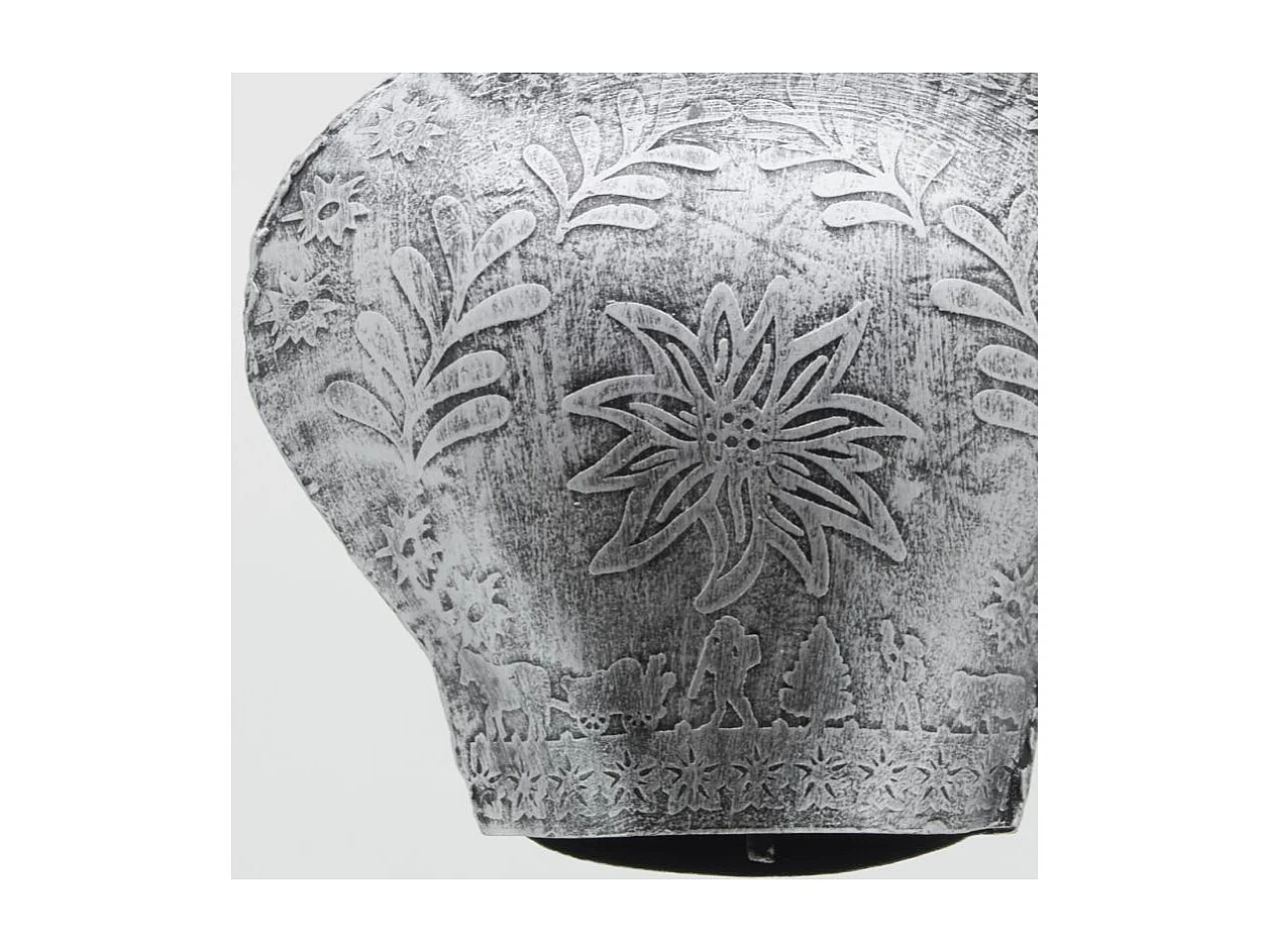 Cloche en métal argenté antique Edelweiss Petit modèle