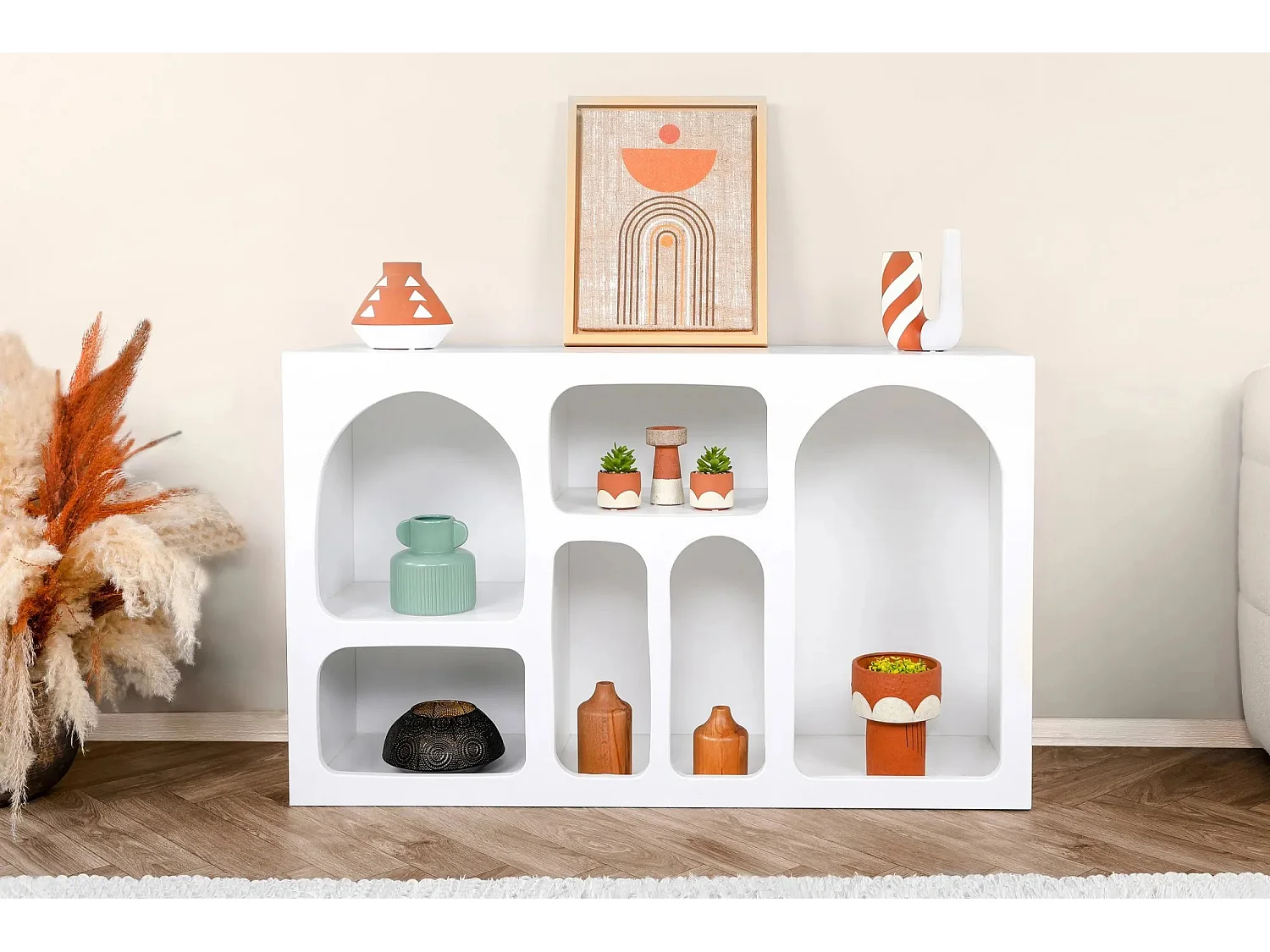 Console style contemporain Antares L120xH74cm Blanc